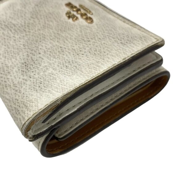 Auth COACH Mini Signature 91806 Cream PVC Leather - Trifold Wallet - Picture 2 of 8